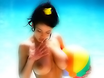 Busty woman fucks with a futa