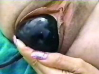 My naughty mature blonde wife is an extreme insertions fanatic. In this steamy scene she literally tears apart her hairy snapper with that giant infla