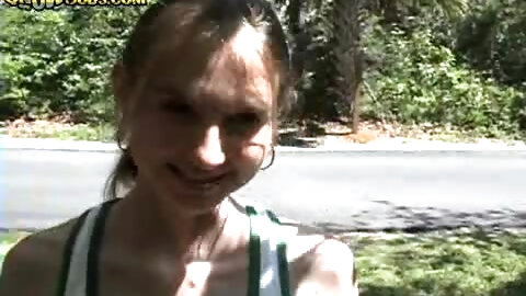 Spicy thin teenage tart Cora is fingering her twat