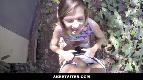 Blonde teen with big natural tits fucked by stranger for money POV